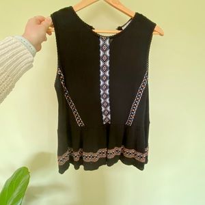 Size M black embroidered top.